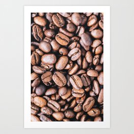 Close-up of roasted coffee beans l Food photography Art Print