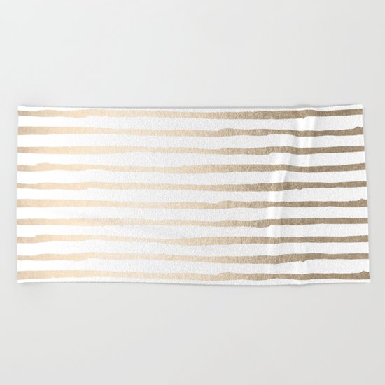 White Gold Sands Thin Stripes Beach Towel