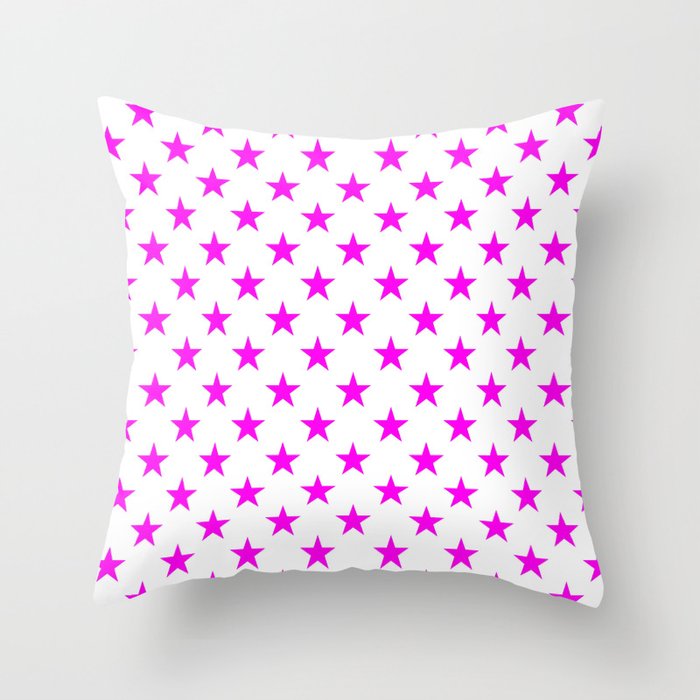 Stars (Magenta & White Pattern) Throw Pillow