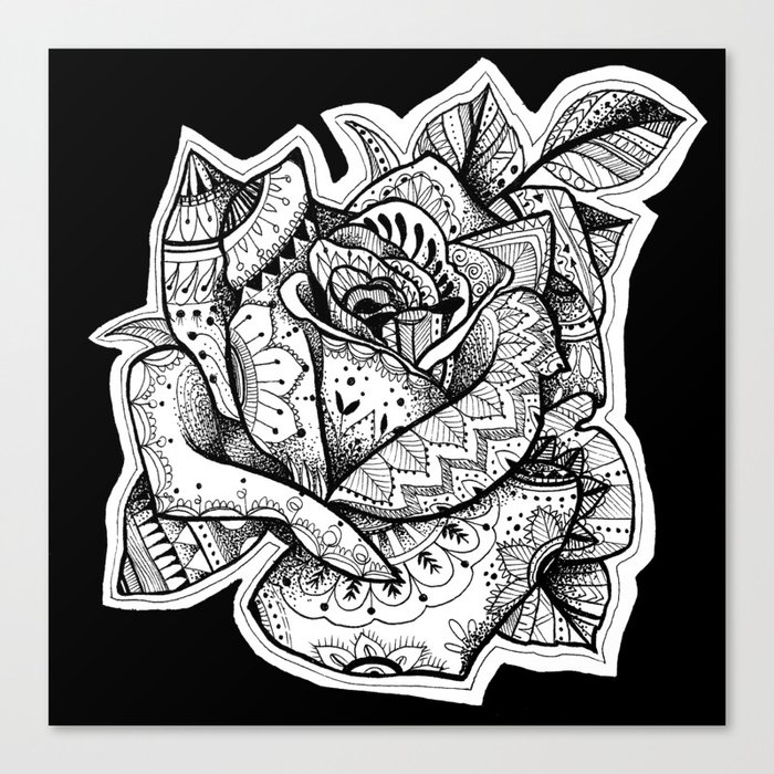 Henna Rose Tattoo Canvas Print By Robinelizabethart Society6.