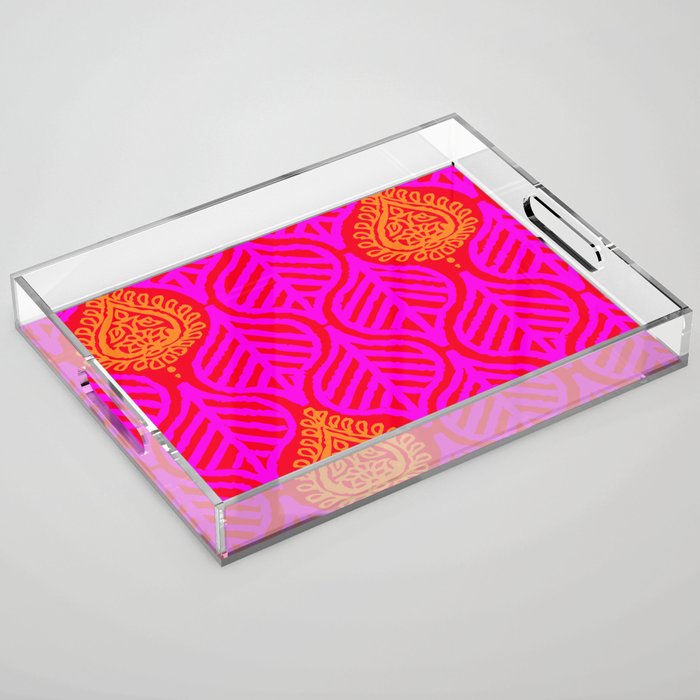 PLANTAIN PALACE - RED/PINK/ORANGE Acrylic Tray