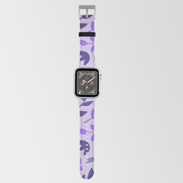Violet Floral Cutouts - Mid Century Modern Abstract Apple Watch Band
