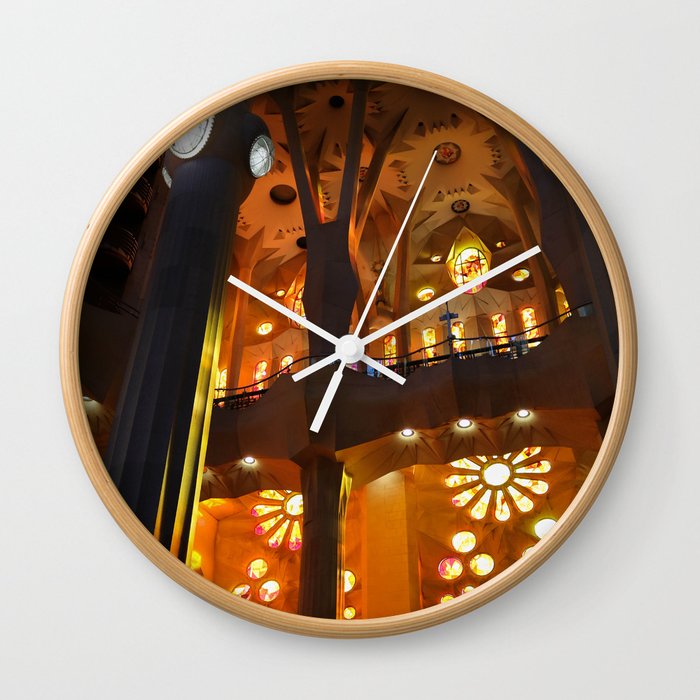 Sagrada Familia Vitraux Wall Clock