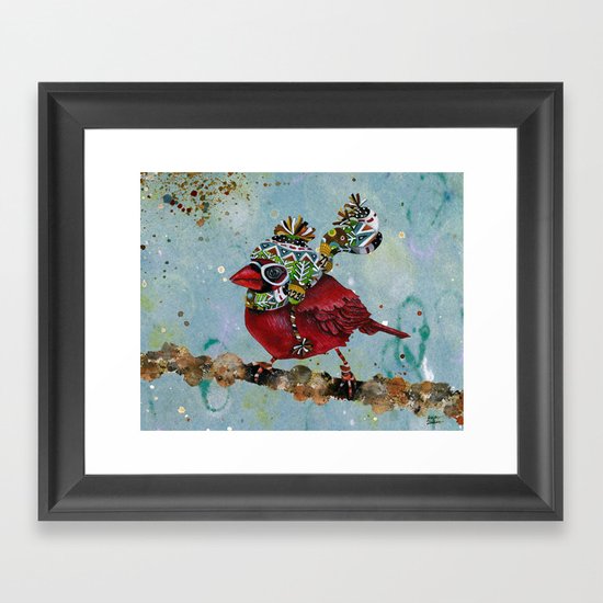 Cardinal Blaze Framed Art Print