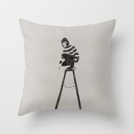 Monkey stairway Throw Pillow