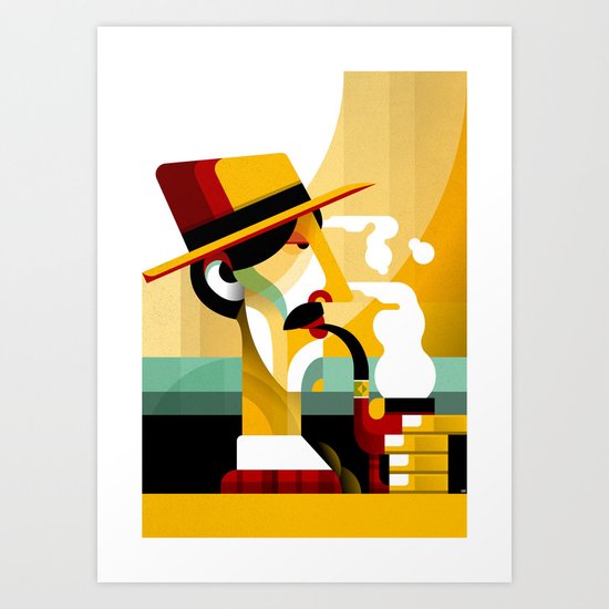 A man with a pipe Art Print