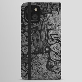 Tribal Mask - Black and White iPhone Wallet Case