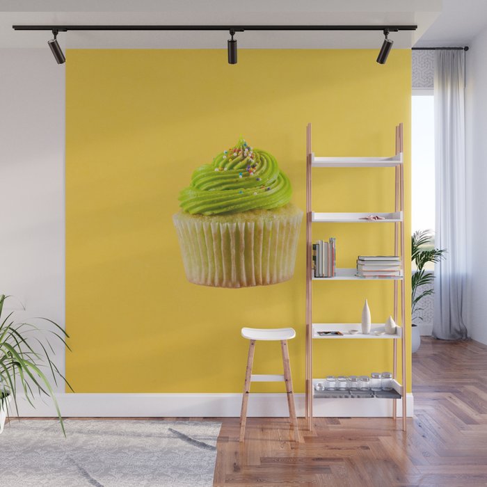 Cupcake Love | Lime Sprinkles on Sunshine Yellow Wall Mural