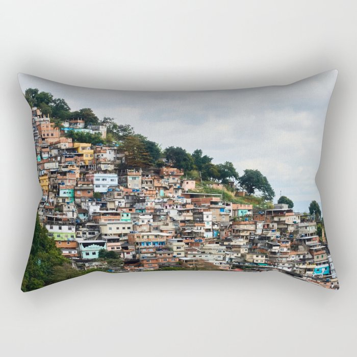 Brazil Photography - Morro Dos Prazeres In Rio De Janeiro Rectangular Pillow