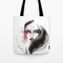 Portrait of a beautiful girl. Fashion illustration. Tote Bag