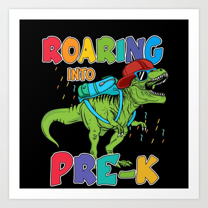 PRE-K dinosaur back to school Art Print