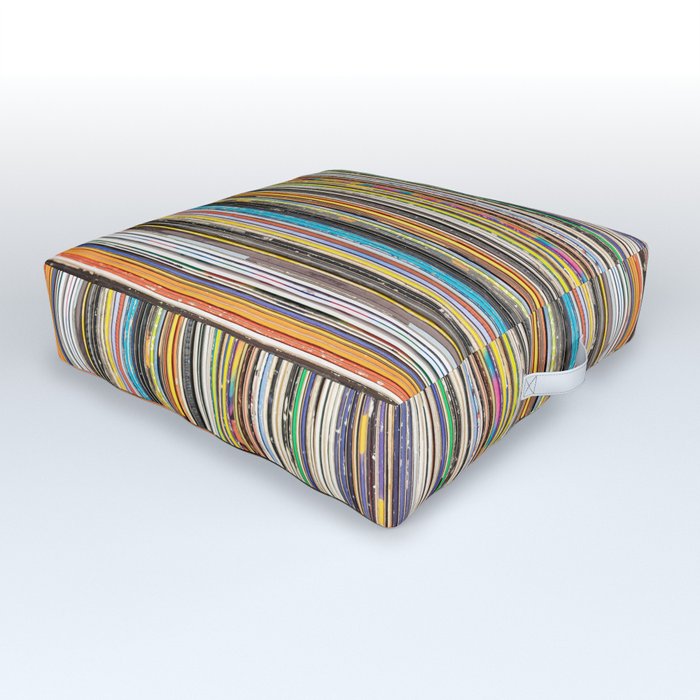 Vintage Used Vinyl Rock Record Collection Abstract Stripes Outdoor