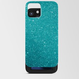 Teal Glitter Pattern iPhone Card Case