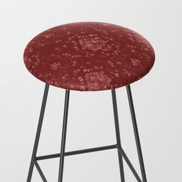 Damask Pattern with Glittery Metallic Accents Red Bar Stool