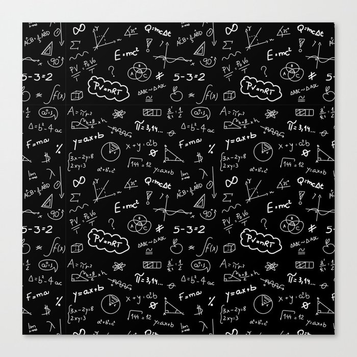 Mathematics nerdy in black Canvas Print