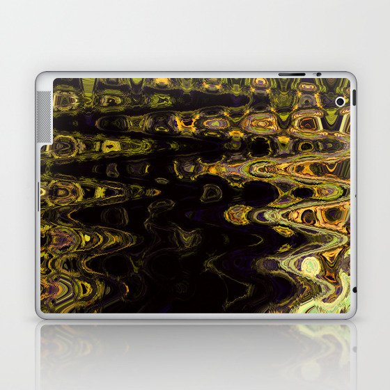 Dark Yellow Distorted Artwork Pattern Laptop & iPad Skin
