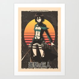 Mikasa Ackerman Attack On Titan  Art Print | Attack, Titan, On, Hajime, Painting, Shingeki, Kyojin, Ackerman, Ataque, Seitokai 