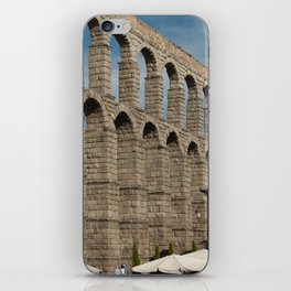 Spain Photography - Aqueduct Of Segovia Under The Blue Sky iPhone Skin