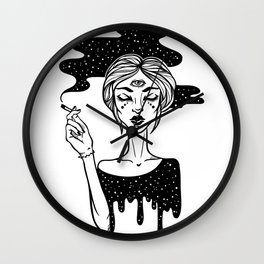 Smoking girl Wall Clock