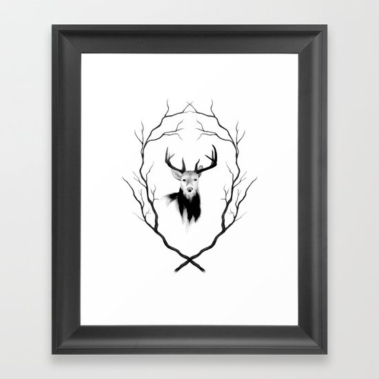 DEER REVISITED Framed Art Print