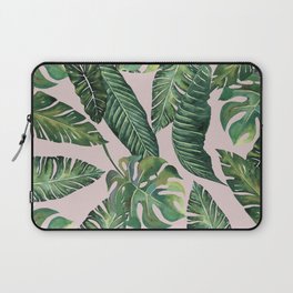 Jungle Leaves, Banana, Monstera Pink #society6 Laptop Sleeve