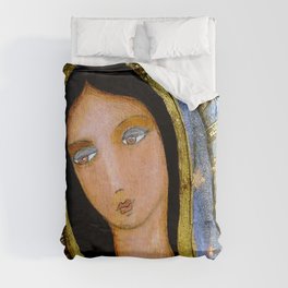 Our Lady of Guadalupe by Flor LArios Duvet Cover