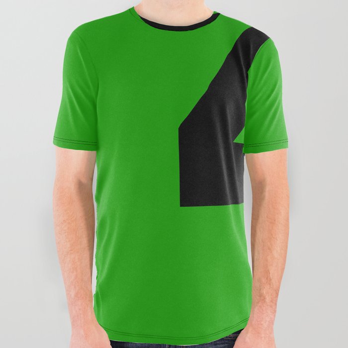 Number 4 (Black & Green) All Over Graphic Tee