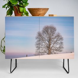 The lonely tree on a winter day Credenza
