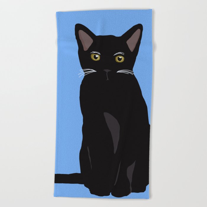 Black Cat Beach Towel