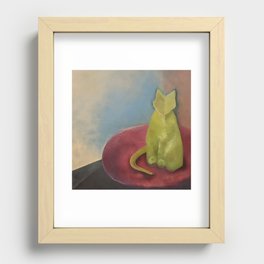 Green Cat Recessed Framed Print
