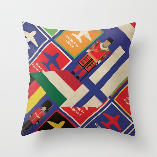 EU Travel Poster Throw Pillow