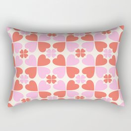 Retro Checkered Hearts Rectangular Pillow