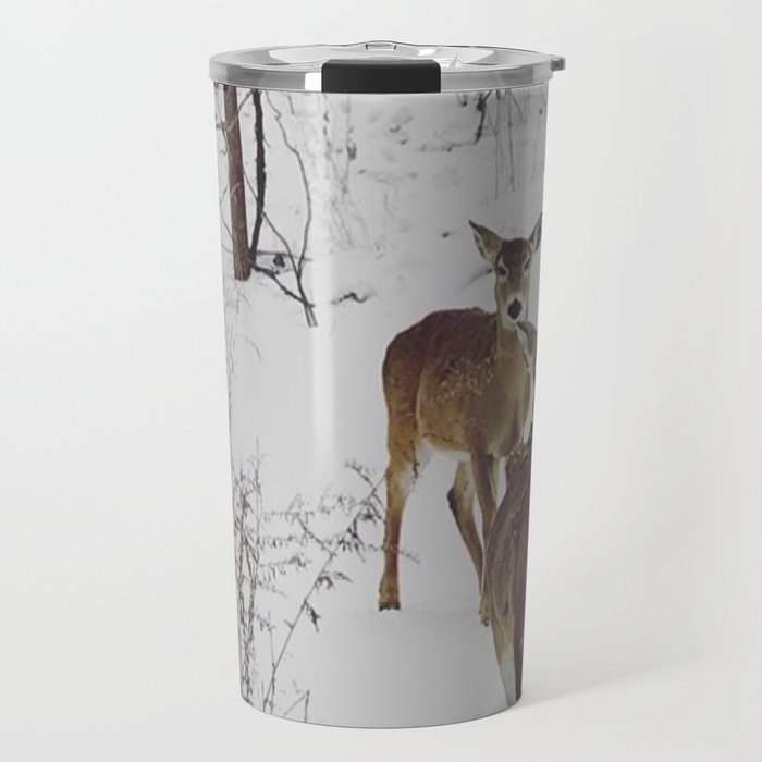 Deer in Winter Travel Mug