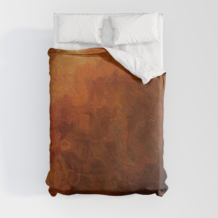 Amber Sunset Abstract Duvet Cover