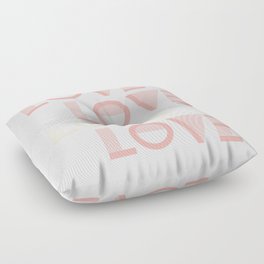LOVE Pink Pastel & White colors modern abstract illustration  Floor Pillow