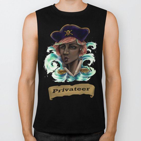 Captain Squid Lips Marque Biker Tank