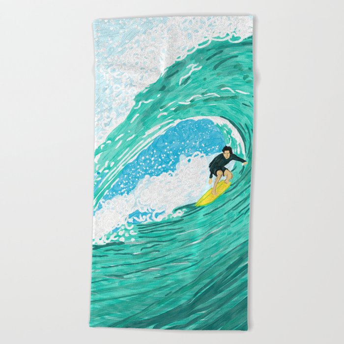Big wave surfer Beach Towel
