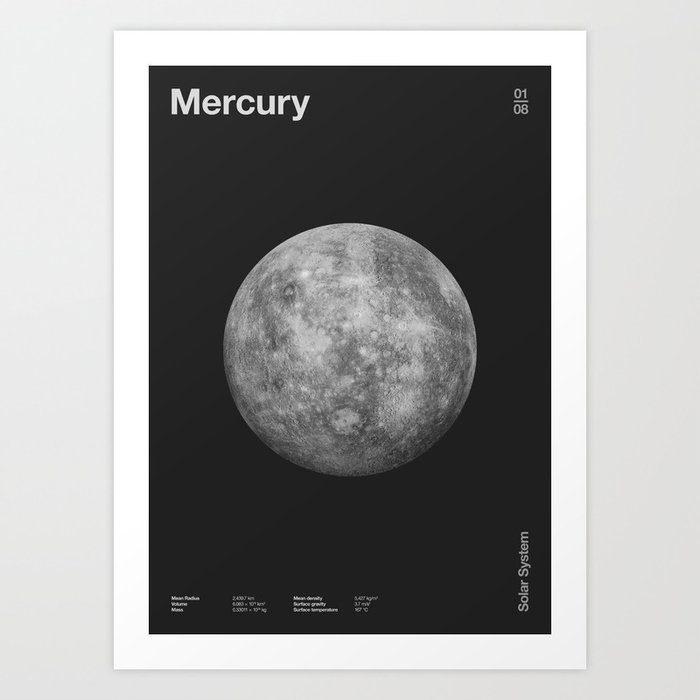 Solar System _ 01 Mercury Art Print