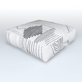 Abstract Line Lady Outdoor Floor Cushion