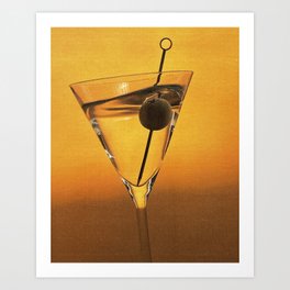 Halftone Martini Art Print