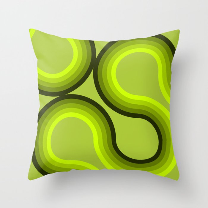 Pattern green waves Throw Pillow