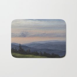 Days End- Blue Ridge Mountains Bath Mat | Landscape, Northcarolina, Art, Clouds, Sky, Asheville, Painting, Blueridgemountains, Oil, Mountains 