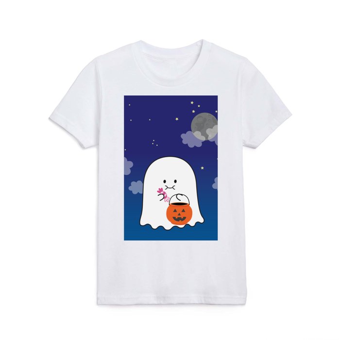 Gordie the Ghost (night sky) | by queenie's cards Kids T Shirt