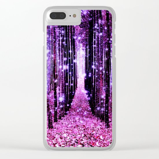 Magical Forest Pink & Purple Clear iPhone Case