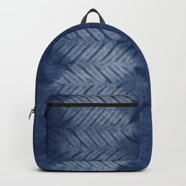 Shibori Chevron Stripe Backpack | Asia, Textile, Asian, Blend, Japan, Shibori, Dark, Pattern, Silk, Navy 