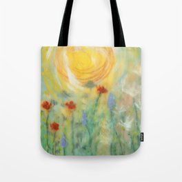 Sunny Day with Flowers Tote Bag