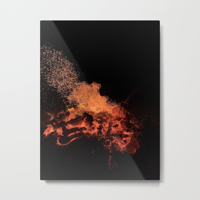 Fire flames and heat at night Metal Print