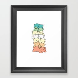 Genderfloren Flag Pride Lgbtq Cute Bear Pile Framed Art Print