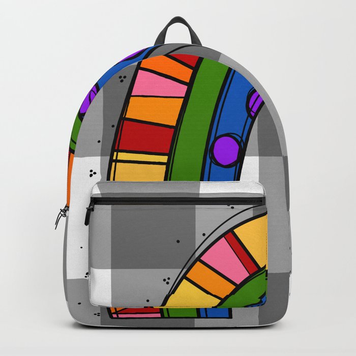 gingham rainbow bright Backpack