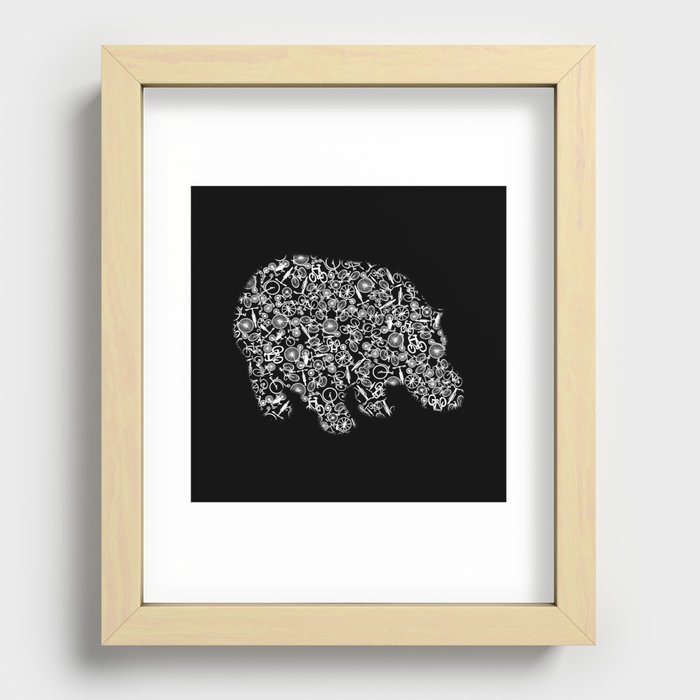 Hippo From Many Bicycles Animal Bike Recessed Framed Print